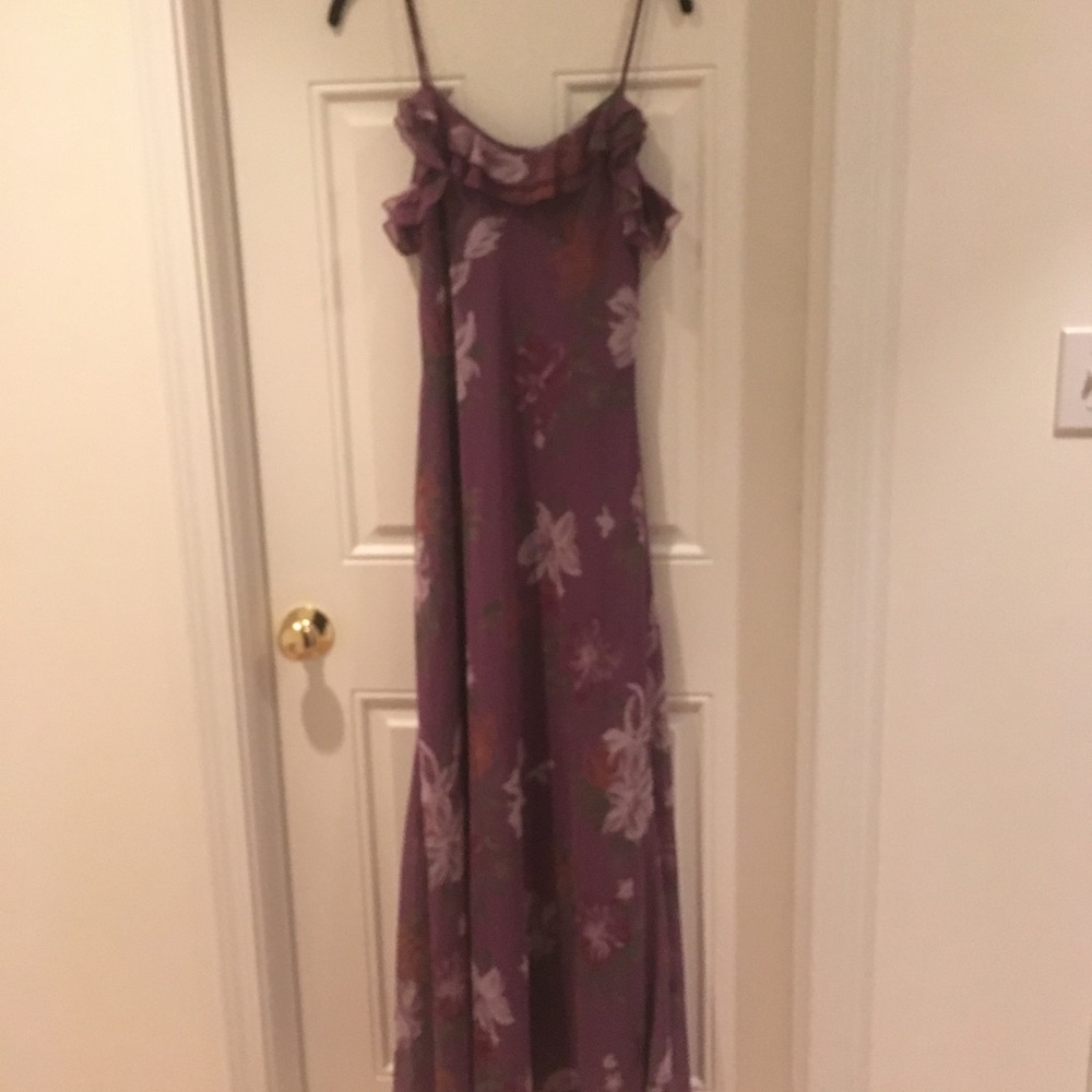Purple Floral Maxi Dress - Picture 3 of 7